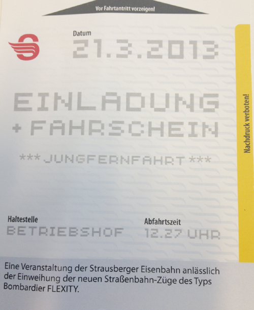 März 2013 - Neue Straßenbahn für Strausberg